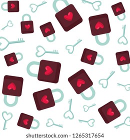 padlock with hearts love pattern