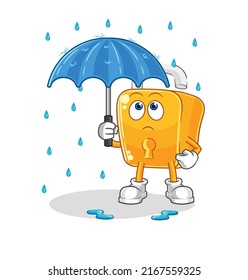 the padlock holding an umbrella illustration. character vector
