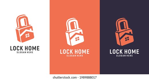 diseño de logotipo de hogar de padlock vectores tarjeta de negocios