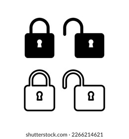 Padlock icon for apps and web sites on white background..eps