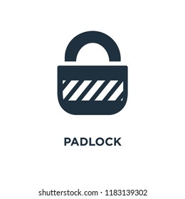 Padlock icon. Black filled vector illustration. Padlock symbol on white background. Can be used in web and mobile.