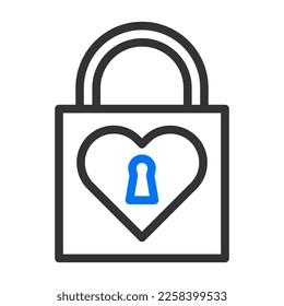 padlock icon blue grey style valentine illustration vector element and symbol perfect. Icon sign from modern collection for web.