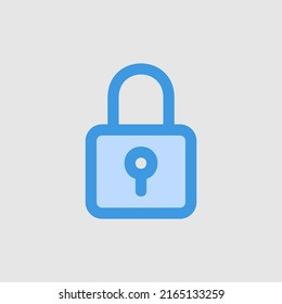 Padlock icon in blue style about essentials, use for website mobile app presentation