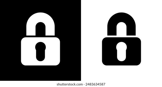 Padlock icon. Business icon. Target. Work team. Chart. Black icon. Silhouette.