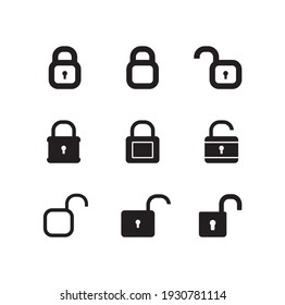 padlock icon collections. lock, set, vector, icon, open, closed.icon; lock; set; key;