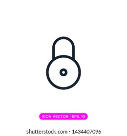 Padlock Icon Design Template, Editable Stroke