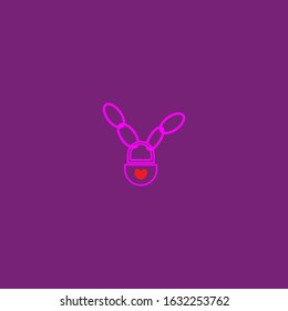 padlock icon design template on valentine's day