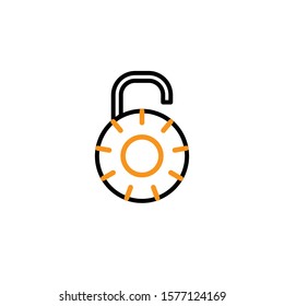 padlock icon design template trendy