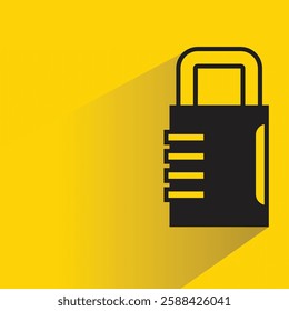 padlock icon with drop shadow on yellow background