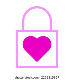 padlock icon dualtone pink style valentine vector illustration perfect. Icon sign from modern collection for web. Nice design perfect.