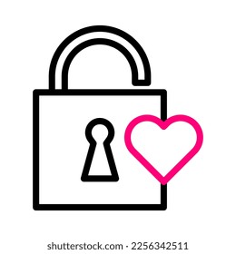 padlock icon duocolor red valentine illustration vector element and symbol perfect. Icon sign from modern collection for web.