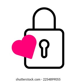 padlock icon duotone black pink style valentine illustration vector element and symbol perfect. Icon sign from modern collection for web. Nice design perfect.