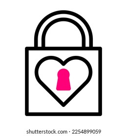 padlock icon duotone black pink style valentine illustration vector element and symbol perfect. Icon sign from modern collection for web. Nice design perfect.