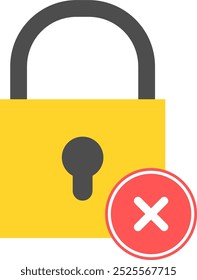 Padlock icon with error signal.