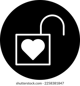 padlock icon filled black white style valentine illustration vector element and symbol perfect. Icon sign from modern collection for web.