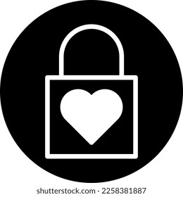 padlock icon filled black white style valentine illustration vector element and symbol perfect. Icon sign from modern collection for web.