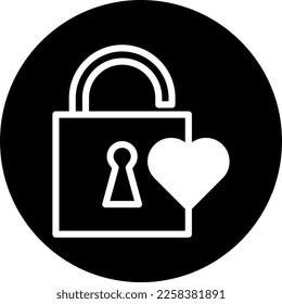 padlock icon filled black white style valentine illustration vector element and symbol perfect. Icon sign from modern collection for web.