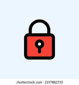 Padlock icon in filled line style about user interface, use for website mobile app presentation