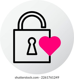 icono de candado relleno de estilo rojo ilustración valentina elemento vector y símbolo perfecto. Signo de icono de la colección moderna para la web.