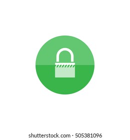 Padlock icon in flat color circle style. Safety protection