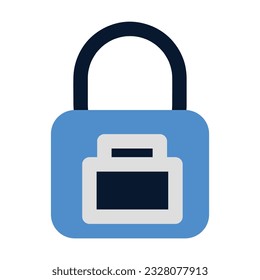 Padlock Icon. Flat Color Icon Design. 