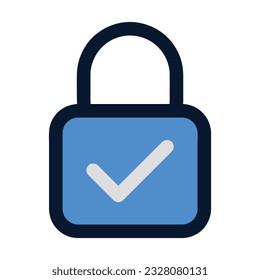 Padlock Icon. Flat Color Icon Design.