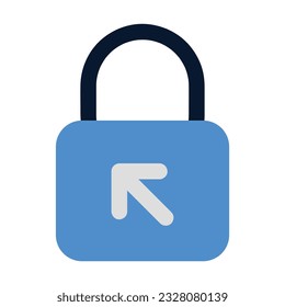 Padlock Icon. Flat Color Icon Design.