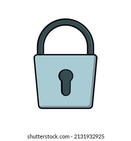 PADLOCK ICON WITH FLAT COLOR. GOOD TO USE AS A SIGN AND MORE.