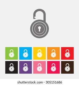 Padlock icon in flat design style. Vector illustration eps 10.