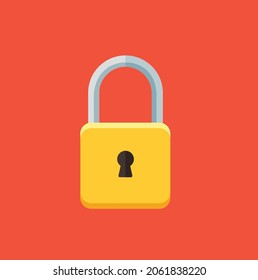 padlock icon flat design vector