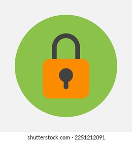 Icono de Padlock en estilo plano sobre lo esencial, uso para presentación de aplicaciones móviles del sitio web