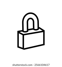 Padlock icon flat style isolated. Vector