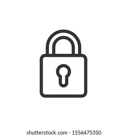 Padlock icon in flat style. Lock vector illustration on white isolated background. Private business concept.