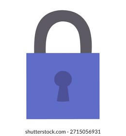 Vorhängeschloss-Symbol im flachen Stil für sicheren Datenschutz und Datenschutz. Perfekt für Cybersicherheitskonzepte, Apps, Websites und Systemsicherheit.