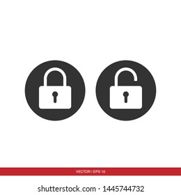 Padlock Icon flat Vector Illustration
