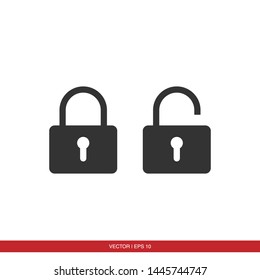 Padlock Icon flat Vector Illustration