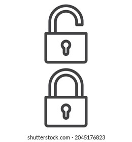Padlock icon, flat vector illustration.