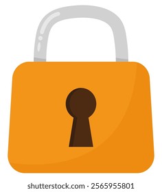 Padlock icon flat vector isolated on white background.