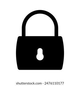 padlock icon full black color white background