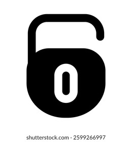 A padlock icon in glyph style