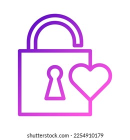 padlock icon gradient purple pink style valentine illustration vector element and symbol perfect. Icon sign from modern collection for web.