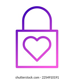 icono de candado gradiente gradiente estilo púrpura ilustración valentina elemento vector y símbolo perfecto. Signo de icono de la colección moderna para la web.