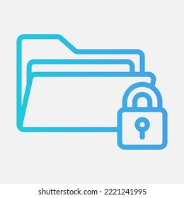 Padlock icon in gradient style about folders, use for website mobile app presentation