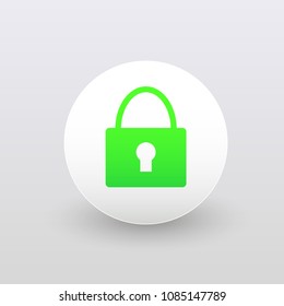 Padlock icon green. Vector