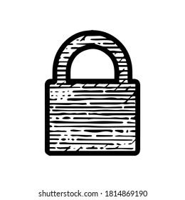 padlock icon hand drawn vector illustration isolated on white background
