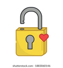 PADLOCK-SYMBOL MIT HERZSYMBOL