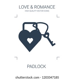 padlock icon. high quality filled padlock icon on white background. from love romance collection flat trendy vector padlock symbol. use for web and mobile