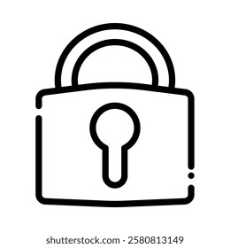 Padlock icon illustration in line style. Perfect for website mobile app presentation. Suitable for any user interface and user experience