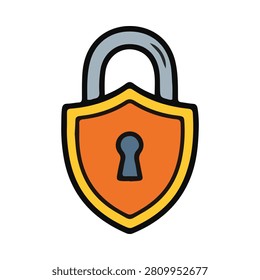 Padlock icon illustration signifies robust digital security and data protection measures