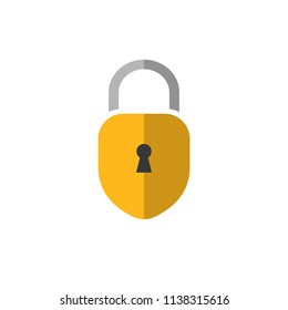 Padlock icon illustration. Simple flat security sign